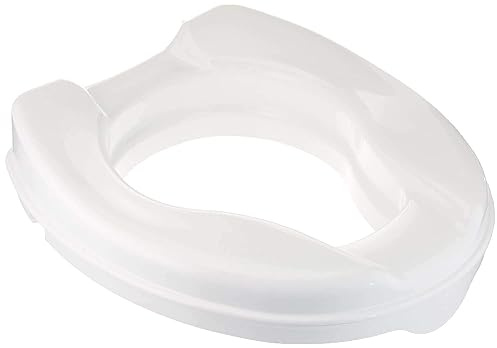 Homecraft Savanah Raised Toilet Seat, 2 High Elevated Toilet Seat Locks Onto Standard Toilets, Portable Assistance Commode Seat with Sturdy Brackets, Medical Aid for Elderly, Disabled, Limited Mobility