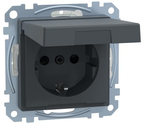 Schneider Electric Merten ‎Schuko-Steckdose mit Klappdeckel, MEG2414-0414