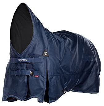 HORZE Avalanche 1200D Regendecke mit hohem Hals (ohne Füllung), leichte, wasserdichte Pferdedecke, Peacoat, Dunkelblau, 160 cm