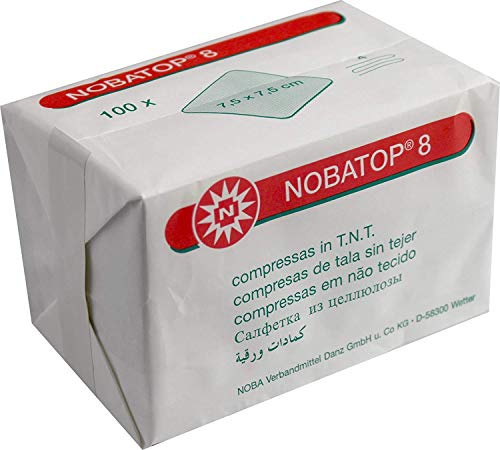 1000 Pezzi Vello comprime Nobatop 8 (4 x) o nobatop 12 (6 x) Compresse in tessuto non tessuto compresse - Nobatop 8, 7.5x7.5cm