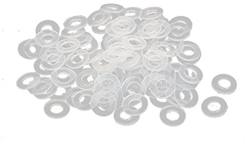 sourcing map 100Stk Flache Unterlegscheibe Nylon Dichtung 6xM3x0,5mm Klar