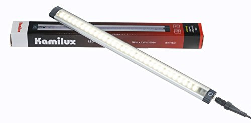 Kamilux LED Unterbauleuchte/Lichtleiste DIMMBAR 3W Lichtfarbe warmweiss, mit Längsverbinder, ohne Anschlußkabel, zum erweitern- 30cm Leiste