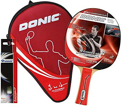 Donic-sköldpadda bordtennis-presentset Waldner 600, 1 plunta, 3 bollar 3*, hängfodral, stor komplett set, 788481