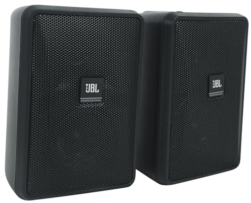 JBL Professional Control 23-1 Ultra-Compact Indoor/Outdoor Background/Foreground Speaker, Black, Sold as Pair