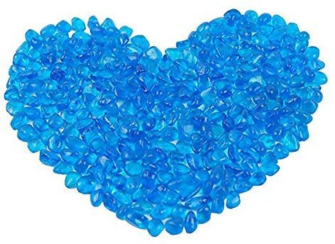 OMEM - Decorazione per acquario, in vetro, con pietra rossa, per acquario, ghiaia, ghiaia, decorazione per acquario, confezione da 50 pezzi, colore: blu