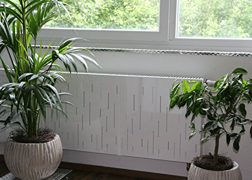 Szagato Heizkörperverkleidung RAIN 60x60cm weiß Set=2 Stück | Edelstahl Heizungsverkleidung Abdeckung für Heizkörper Heizungsabdeckung Verkleidung Heizkörpern Heizkörperabdeckung