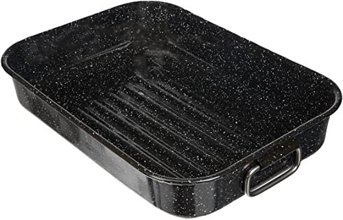 Beka 14721404 Kitchen Roc Plat à four en acier émaillé noir moucheté