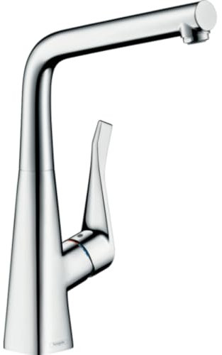 hansgrohe Metris Einhebel-Küchenarmatur, Komfort-Höhe 320mm mit Schwenkauslauf, Chrom