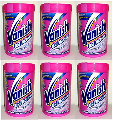 6 x VANISH OXI ACTION PINK PULVER FLECKENENTFERNER 450g DOSE Incl. Goodie von Flensburger Handel