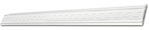 Decosa Wandleiste Melanie FP48.1 - Hochwertige Zierleiste in Weiß - 5 Leisten à 2 m Länge = 10 m - Styroporleiste 48 mm - Stoß- und schlagfeste Flachleiste