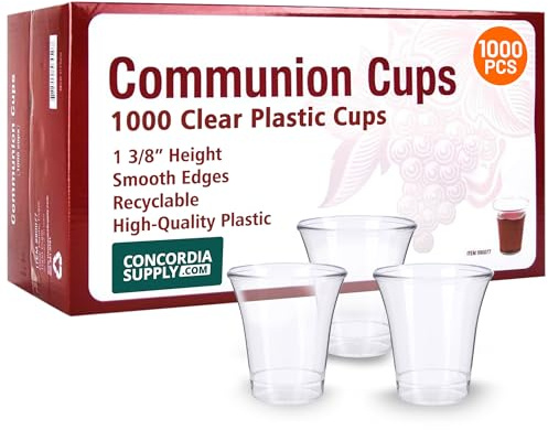 Concordia Supply Vasos de comunión desechables de alta calidad, caja de 1000 unidades, se adapta a bandejas de comunión estándar de 3,5 cm