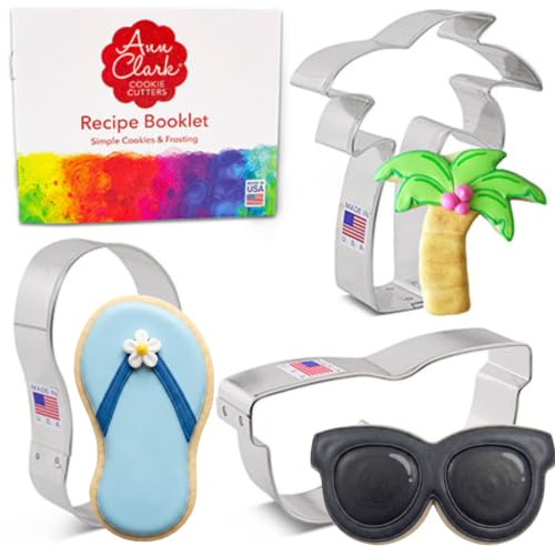 Ann Clark Summer Beach Cookie Cutters Set of 3, Made in USA