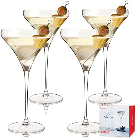 Spiegelau Willsberger Martini Glass - (Clear Crystal, Set of 4, 9.2oz. Capacity)