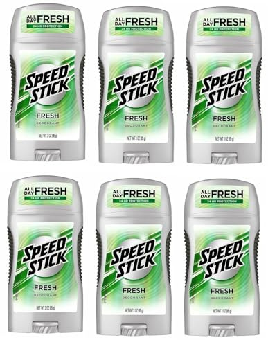 Mennen Speed Stick Deodorant for Men, Fresh, 3 Oz, Pack of 6