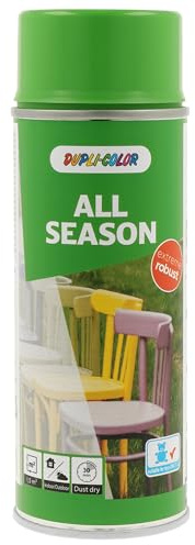 DUPLI-COLOR ALL SEASON RAL 6018 gelbgrün glänzend 400 ml, hochwertiges Kunstharz-Farbspray, Schnelltrocknend, Wetterbeständig, Innen- und Außenanwendung
