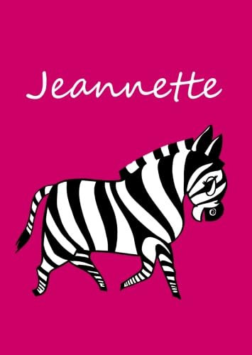Jeannette: personalisiertes Malbuch / Notizbuch / Tagebuch - Zebra - A4 - blanko