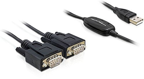 DeLOCK 61886 - Adaptador USB a VGA (DB9, 2 x Macho, Cable de 14 cm), Negro