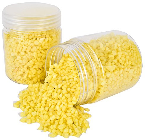 Dadeldo Living & Lifestyle Steine Deko Granulat fein 300g Weiss Streudeko Rocks Nuggets (Gelb)