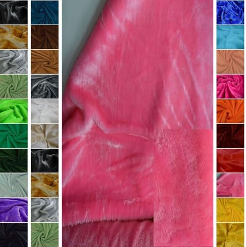 StoffBook ROSA ELASTISCHES KANINCHEN-FELLIMITAT KUNSTFELL STOFF STOFFE, D109
