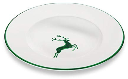 GMUNDNER KERAMIK Pastateller Gourmet Durchmesser : 29 cm grüner Hirsch Geschirr, handgemacht in Österreich