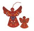 GLOBAL AFFAIRS - Weihnachtsanhänger aus Holz Weihnachtsengel rot