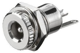 10 Stück DC-Einbaubuchse, Stift 2, 1mm, metallausf. mit Lötfahnen