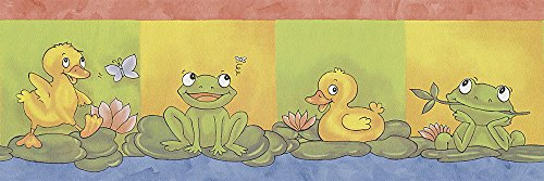 A.S. Création Bordüre Frog and Duck, grün/hellgrün/gelb/orange/weiß/blau/mehrfarbig, 831316