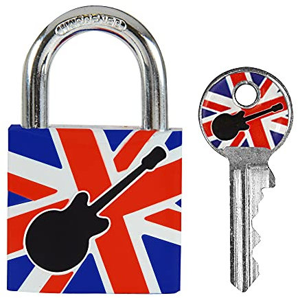 Master Lock 3430EURDGUITAR Key Padlock with Guitar Printed, Guitar, 5,3 x 3 x 1,5 cm