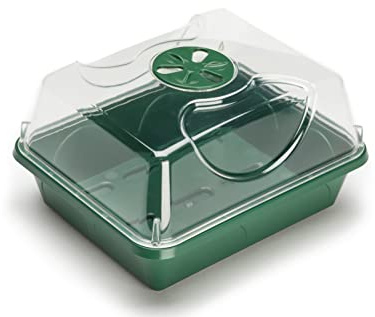 EarlyGrow Small Robust Propagator 22 x 18 x 12.5 Centimetres Green | For seed germination and plant growth. Ideal for greenhouse and windowsill use.
