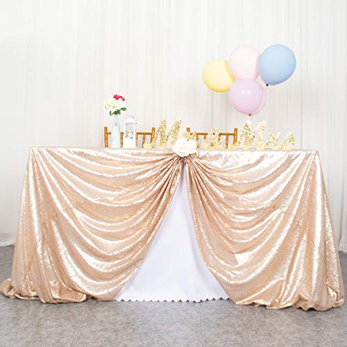 ShinyBeauty Shining champagne-paljett bordsduk 122 x 182 cm glitter party bordsduk för bröllopsfest (fler färgalternativ)