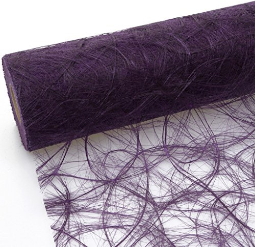 Sizoweb Tischband - 25 Meter Rolle + 100 Deko Herzen Gratis (20cm Breite, in Aubergine)