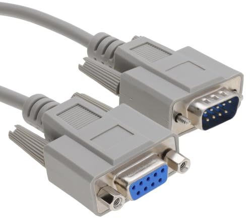 kenable Cable de Extensión Serie RS232 DB9 Macho a Hembra 9 Pines EGA 10m Beige