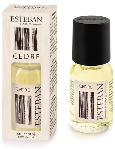 Esteban Raumduft Nachfüller Duftöl Konzentrat – Duft Nachfüller für Diffuser, Aroma Diffuser & Duftbrenner - Duftöl - Nachfüllflasche 15 ml - Zeder