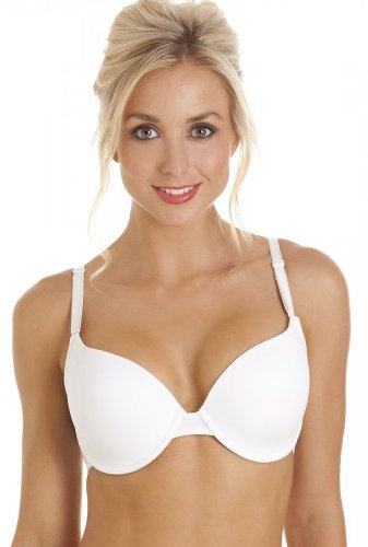 Camille Womens White Underwired Moulded Cup Multiway Bra 36E