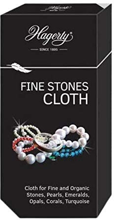 Hagerty Fine Stones Cloth 36 x 30 cm I Impregnated cotton jewellery cloth I Efficient jewellery polishing cloth for jewellery set with emeralds pearls opals corals turquoise