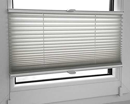 PLISSEE FALTROLLO HELLGRAU INKL. KLEMMTRÄGER JALOUSIE - MEGA AUSWAHL - 80 BREITEN - 100x200 cm