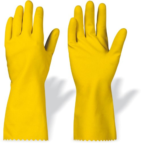 Latex-Haushaltshandschuhe GRANBY - EN 388 / EN 374 / Cat. 3 - gelb (12 Paar) - Gr. 8