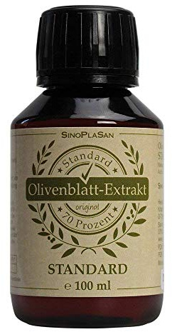 Olivenblatt-Extrakt STANDARD fluessig, mit 70% Olivenblattextrakt, 30% Glycerin (angenehmerer Geschmack), 100 ml