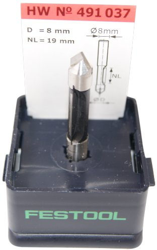 Festool Bohrfräser HW S8 D8/19 - Hartmetall Fräser 8 mm | Schaft 8 mm, Schneidendurchmesser 8 mm, Nutzlänge 19 mm, Gesamtlänge 65 mm – für HPL und Furnier
