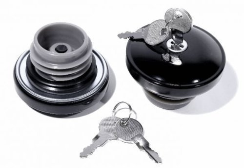 Tankdeckel Set schwarz abschließbar für Harley Davidson 96 Metall FXST