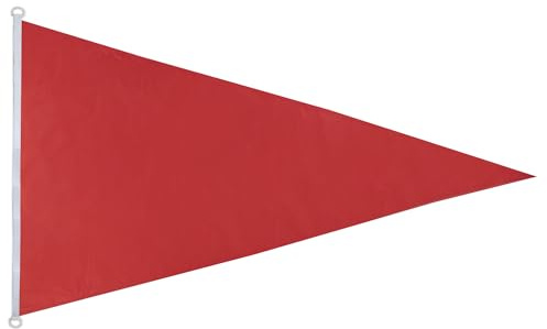 AZ FLAG Pavillon Plage rouge triangle 150x90 cm Anneaux Plastique | Usage extérieur et nautique Pavillon nautique de baignade résistant aux intempéries avec coutures doubles et bords renforcés