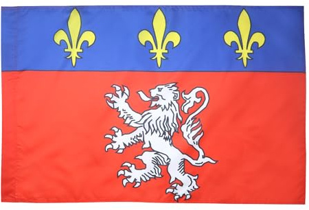 AZ FLAG Drapeau Province du Lyonnais 150x90 cm Polyester 100D Fourreau | Usage intérieur et extérieur Drapeau décoratif de Lyon coutures doubles et bords renforcés avec fourreau pour mât