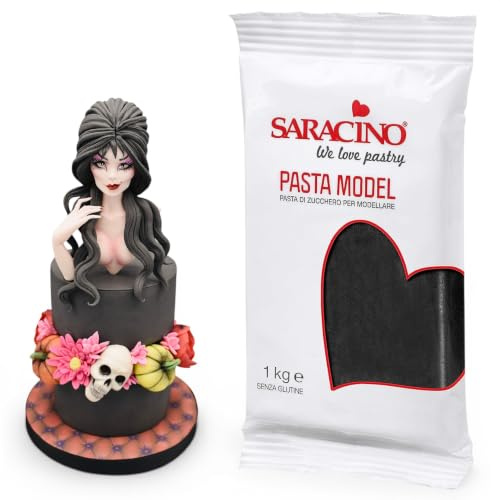 Saracino Fondant Model Schwarz Zum Modellieren 1 kg Glutenfrei Made In Italy