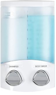 Better Living Products, White 76254-1 Euro Series 2-Chamber Soap and Shower Dispenser
