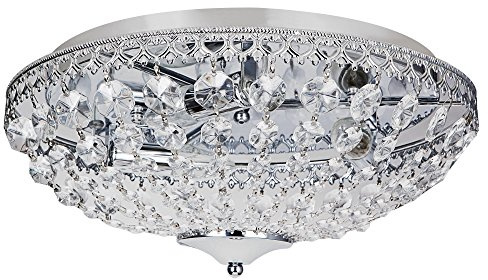 lux.pro Deckenleuchte Kunst-Kristalle Ø40cm Kristalleuchte Deckenlampe Lampe Chrom