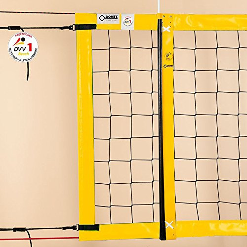 Beach-Volleyball-Turniernetz DVV-1, ca. 3 mm, 8,5 x 1,0 m, Einfassung gelb