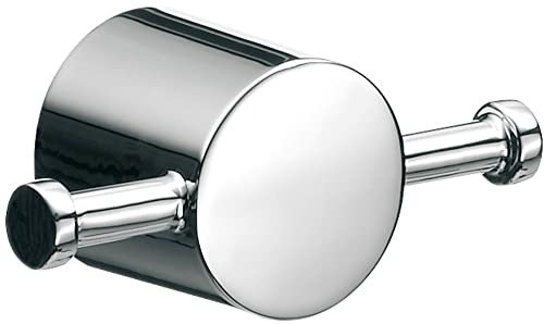 EMCO 457500102 Rondo 2 Handtuchhaken doppelt, Chrom, Handtuchhalter zur Wandmontage, Badhaken, Länge 90 mm-457500102, Metall, Sonstige, One Size