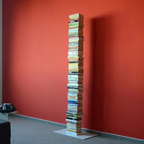 Radius Design Booksbaum Single Stand Groß Weiß – Standregal aus pulverbeschichtetem Stahl, 170,5 cm hoch, platzsparendes Bücherregal mit Fuß & Einlegeböden, modernes Design (735B)