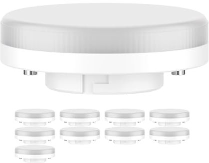 ledscom.de 10 Stück GX53 LED Leuchtmittel, warmweiß (2700 K), 6,2 W, 509lm, 97°, matt
