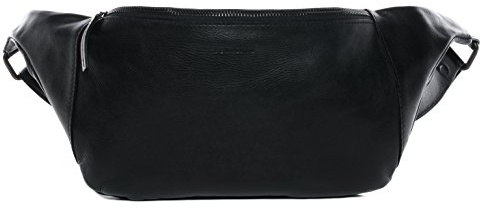 FEYNSINN große Hüfttasche echt Leder - Body Bag Milla XL - Festival Tasche mit Schultergurt - Ledertasche Herren und Damen schwarz handgefertigt